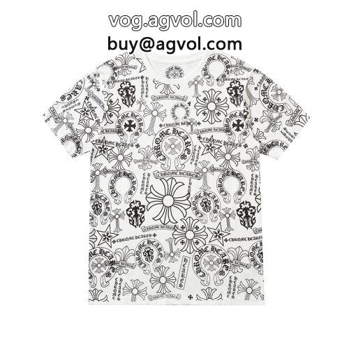  人気商品登場 収縮性のある 2色可選 2022 CHROME HEARTSコピー 半袖Tシャツ クロムハーツコピー 