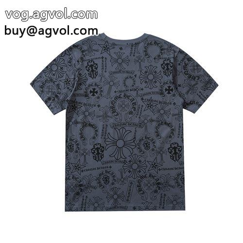 人気商品登場 収縮性のある 2色可選 2022 CHROME HEARTSコピー 半袖Tシャツ クロムハーツコピー