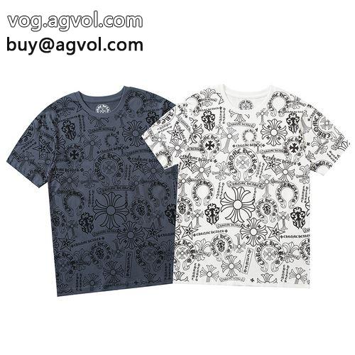 人気商品登場 収縮性のある 2色可選 2022 CHROME HEARTSコピー 半袖Tシャツ クロムハーツコピー