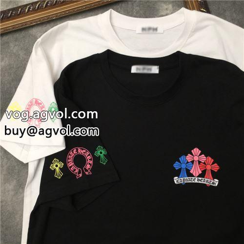ある肌触り 半袖Tシャツ 人気ブランド   2022 CHROME HEARTSコピー クロムハーツコピー 2色可選
