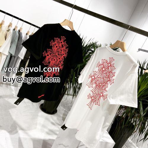  クロムハーツコピー 2色可選 2022 海外セレブ愛用 CHROME HEARTSコピー 頑丈な素材 半袖Tシャツ  