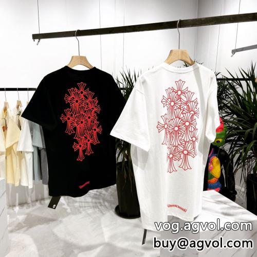 クロムハーツコピー 2色可選 2022 海外セレブ愛用 CHROME HEARTSコピー 頑丈な素材 半袖Tシャツ