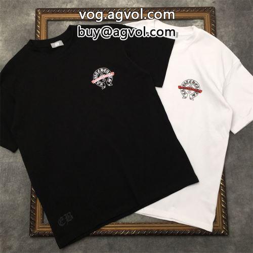 海外セレブ愛用 2色可選 2022 CHROME HEARTSコピー クロムハーツコピー ポップ 半袖Tシャツ