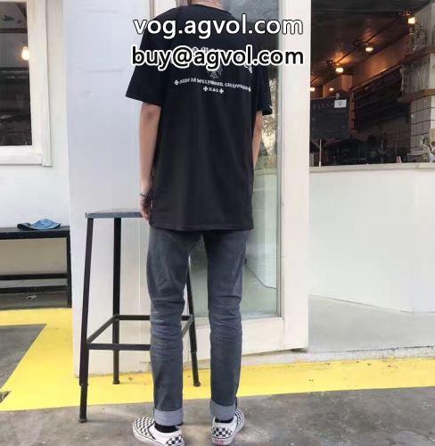 自然な肌触り 2色可選 2022 ファッション 人気 CHROME HEARTSコピー クロムハーツコピー 半袖Tシャツ
