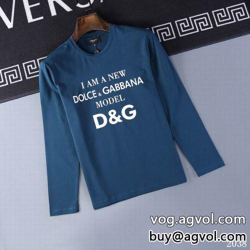 秋のお出かけに最適 2色可選 ドルチェ＆ガッバーナコピー 優しい色合い 長袖Tシャツ Dolce&Gabbanaコピー 2022