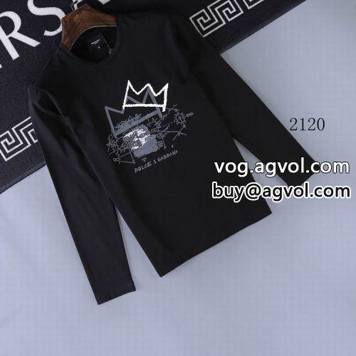 着心地満点 3色可選 ドルチェ＆ガッバーナコピー 2022 長袖Tシャツ Dolce&Gabbanaコピー 縦には伸びにくい