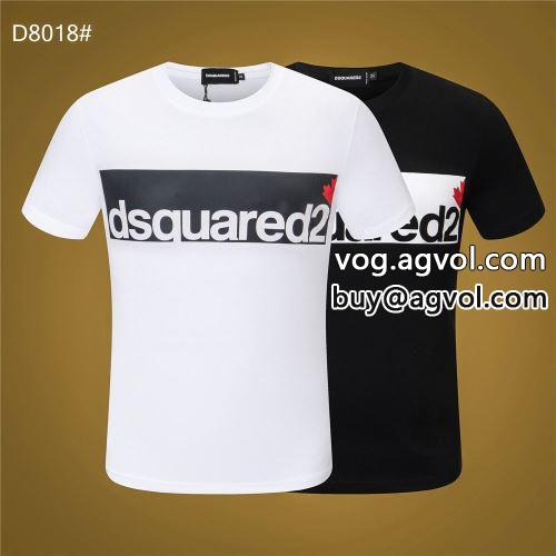 ディースクエアード DSQUARED2 首胸ロゴ クールビズ ディースクエアードブランド コピー 2022春夏 半袖Tシャツ 2色可選