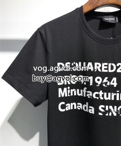 2022 カッコいい印象を付ける 半袖Tシャツ DSQUARED2コピー 着回し度抜群 2色可選 ディースクエアードコピー