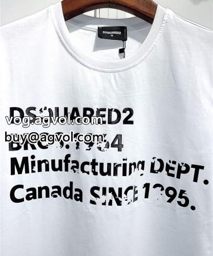 2022 カッコいい印象を付ける 半袖Tシャツ DSQUARED2コピー 着回し度抜群 2色可選 ディースクエアードコピー