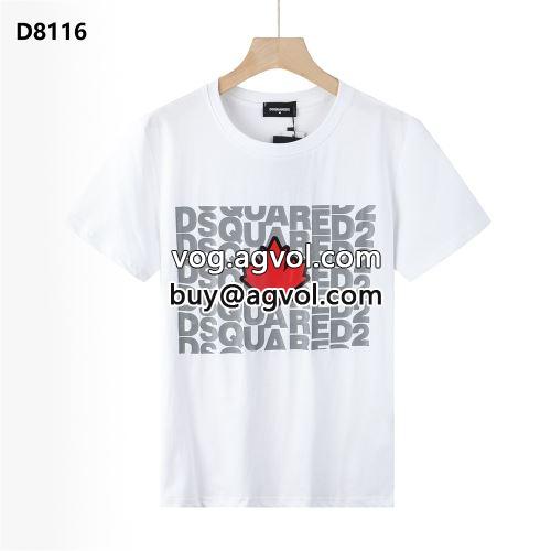 シンプル DSQUARED2コピー 肌触りの気持ちい? 2022 2色可選  ディースクエアードコピー 半袖Tシャツ
