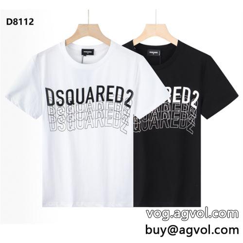  半袖Tシャツ ディースクエアードコピー  DSQUARED2コピー  今からの季節にピッタリ 2022  肌に密着 2色可選  