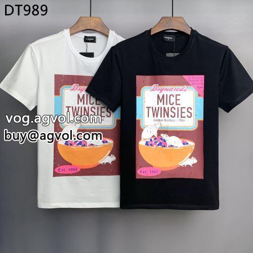  ディースクエアードコピー  DSQUARED2コピー 2022 愛らしさ抜群！ 半袖Tシャツ 乾きやすい 