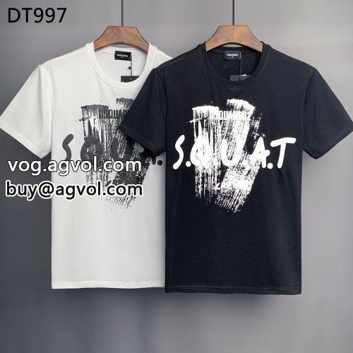 DSQUARED2コピー 半袖Tシャツ 2022 個性派 2色可選 肌に馴染みやすい ディースクエアードコピー  