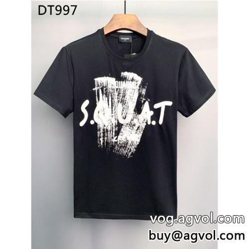 DSQUARED2コピー 半袖Tシャツ 2022 個性派 2色可選 肌に馴染みやすい ディースクエアードコピー