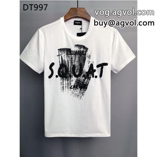 DSQUARED2コピー 半袖Tシャツ 2022 個性派 2色可選 肌に馴染みやすい ディースクエアードコピー