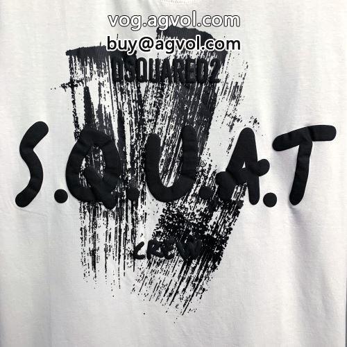 DSQUARED2コピー 半袖Tシャツ 2022 個性派 2色可選 肌に馴染みやすい ディースクエアードコピー
