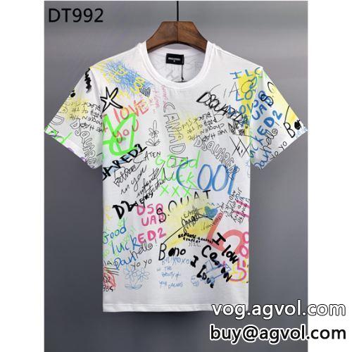 配色切替 2色可選 今からの季節にピッタリ！ 半袖Tシャツ 2022 ディースクエアードコピー DSQUARED2コピー