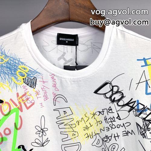 配色切替 2色可選 今からの季節にピッタリ！ 半袖Tシャツ 2022 ディースクエアードコピー DSQUARED2コピー