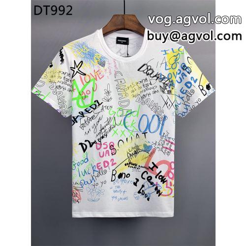 魅惑 気軽にカジュアルに使える 半袖Tシャツ ディースクエアードコピー 2022 2色可選   DSQUARED2コピー