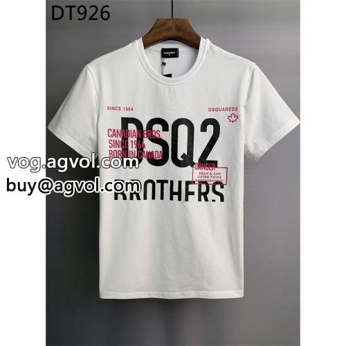 縦には伸びにくい ディースクエアードコピー 2色可選 存在感のある 半袖Tシャツ  DSQUARED2コピー 2022