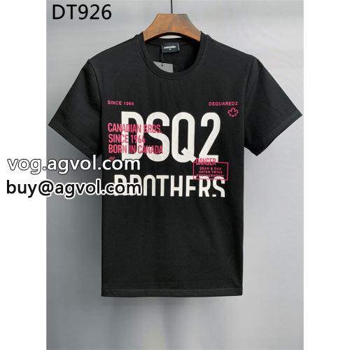 縦には伸びにくい ディースクエアードコピー 2色可選 存在感のある 半袖Tシャツ  DSQUARED2コピー 2022