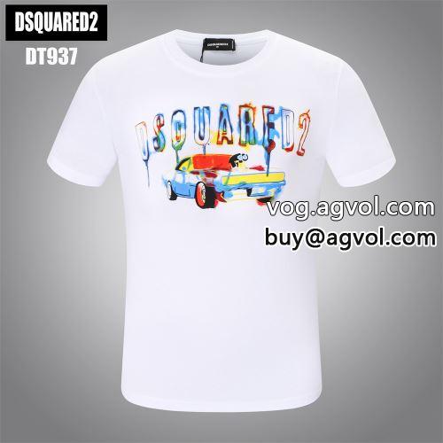 ディースクエアードコピー 肌に馴染みやすい DSQUARED2コピー 半袖Tシャツ 2022 2色可選 高評価の人気品