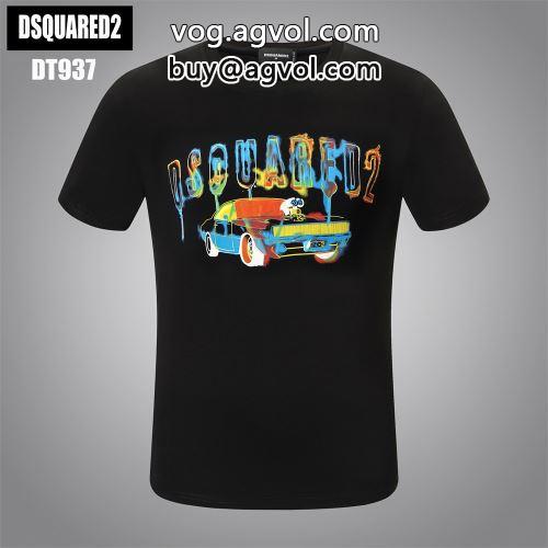 ディースクエアードコピー 肌に馴染みやすい DSQUARED2コピー 半袖Tシャツ 2022 2色可選 高評価の人気品