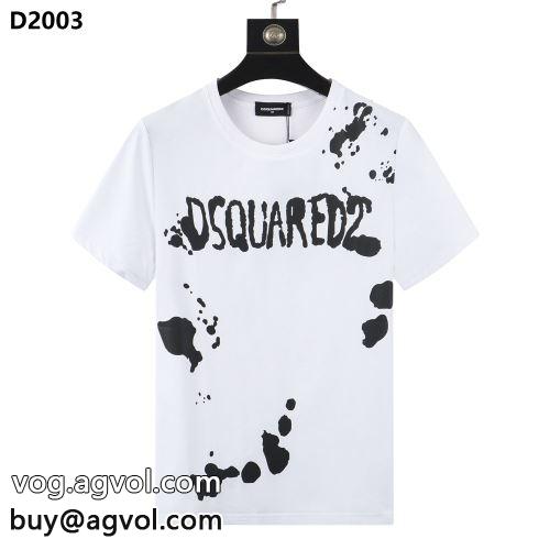 セレブ風 DSQUARED2コピー 半袖Tシャツ ディースクエアードコピー 2022 2色可選 ファッション 人気