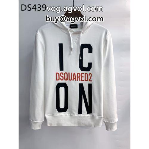 3色可選 2022 DSQUARED2コピー 落ち着いた感覚 ディースクエアードコピー パーカー ボリュームネックフード付き
