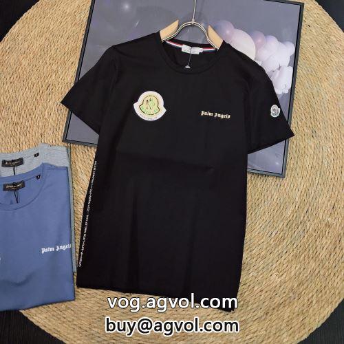 人気商品 3色可選 モンクレールブランド 偽物 通販 2022 モンクレール MONCLER 半袖Tシャツ 縦には伸びにくい