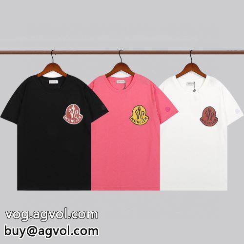 男女兼用 半袖Tシャツ 2022 モンクレール偽物ブランド 3色可選 自然な肌触り モンクレール MONCLER