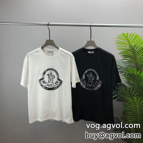2色可選 お洒落に魅せる モンクレールブランド 偽物 通販 プリント 半袖Tシャツ 2022 モンクレール MONCLER