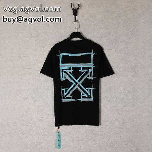 セレブ風 2022 肌触りの気持ちい〜 2色可選  OFF-WHITEコピー  オフホワイトコピー 半袖Tシャツ