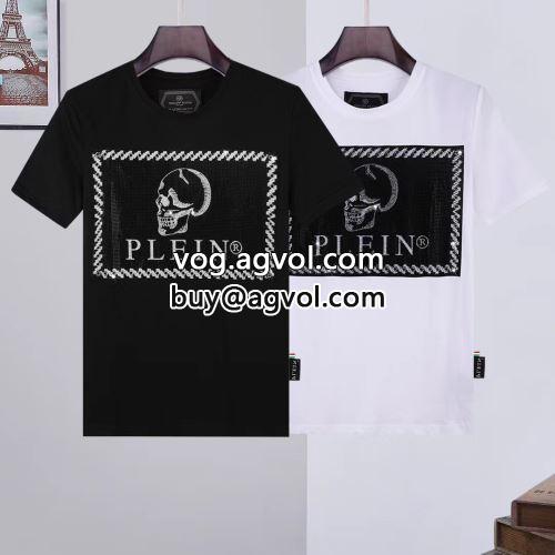 絶対オススメ?2022春夏 半袖Tシャツ フィリッププレインブランド 偽物 通販 フィリッププレイン PHILIPP PLEIN 2色可選