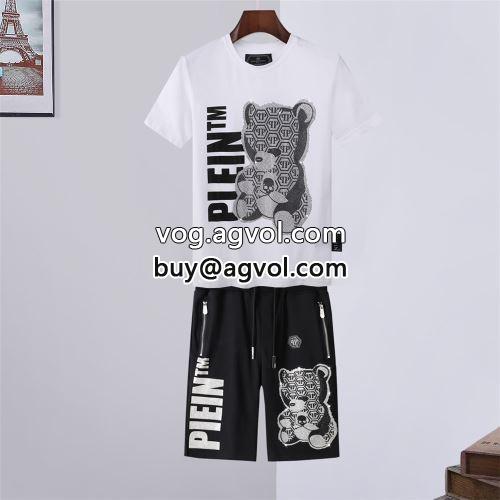 ランキング商品 2022春夏 半袖Tシャツ セットアップ上下 フィリッププレイン PHILIPP PLEIN フィリッププレインコピー ブランド 2色可選