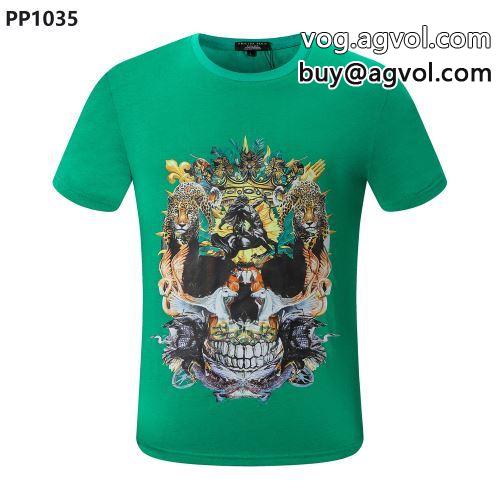 芸能人に愛用者続出 2022春夏 半袖Tシャツ PHILIPP PLEIN フィリッププレインスーパーコピー 5色可選
