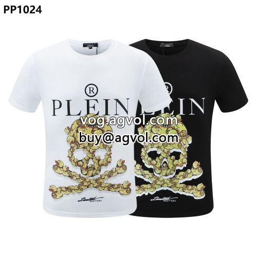 絶大な人気を誇る 半袖Tシャツ フィリッププレインブランド コピー フィリッププレイン PHILIPP PLEIN 2022春夏 シンプルながらゆったりとしたサイズボリュームとハリのある風合いで 2色可選