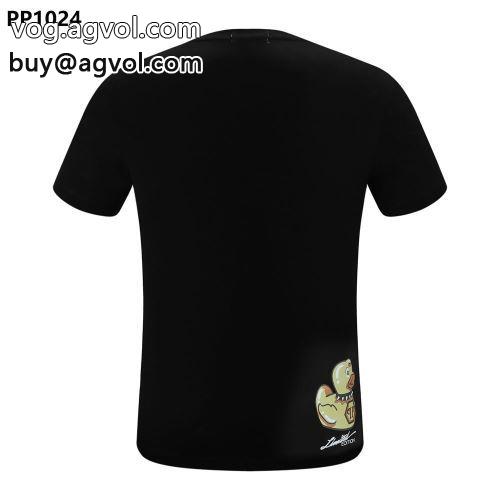 絶大な人気を誇る 半袖Tシャツ フィリッププレインブランド コピー フィリッププレイン PHILIPP PLEIN 2022春夏 シンプルながらゆったりとしたサイズボリュームとハリのある風合いで 2色可選