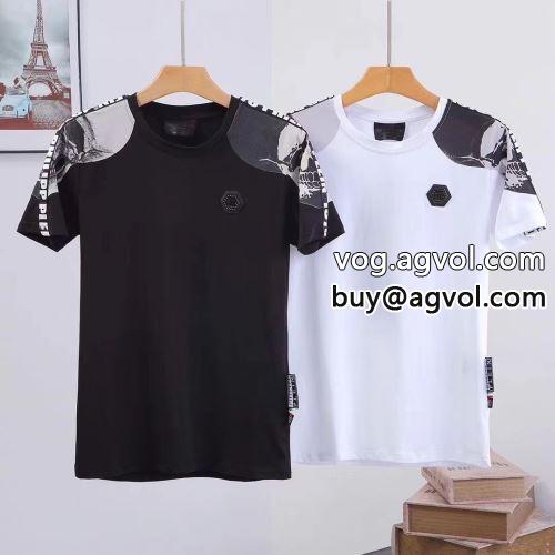 超人気美品◆ 半袖Tシャツ フィリッププレインブランドコピー 柔らかな素材感とさらりとした質感は爽やかで着心地も フィリッププレイン PHILIPP PLEIN 2022春夏 2色可選