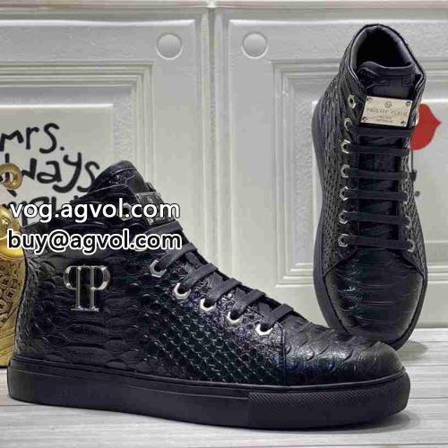 ～希少 フィリッププレインコピーブランド ピュアハイトップ 紳士靴 男性 紐靴 フィリッププレイン PHILIPP PLEIN 2022 ハイトップシューズ
