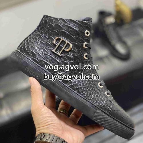 ～希少 フィリッププレインコピーブランド ピュアハイトップ 紳士靴 男性 紐靴 フィリッププレイン PHILIPP PLEIN 2022 ハイトップシューズ