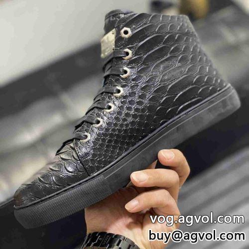 ～希少 フィリッププレインコピーブランド ピュアハイトップ 紳士靴 男性 紐靴 フィリッププレイン PHILIPP PLEIN 2022 ハイトップシューズ