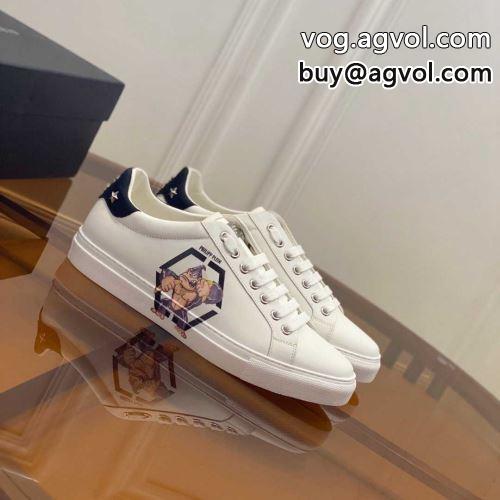 2022 フラットシューズ スニーカー 快適なフォールド感と 首胸ロゴ フィリッププレインスーパーコピー PHILIPP PLEIN