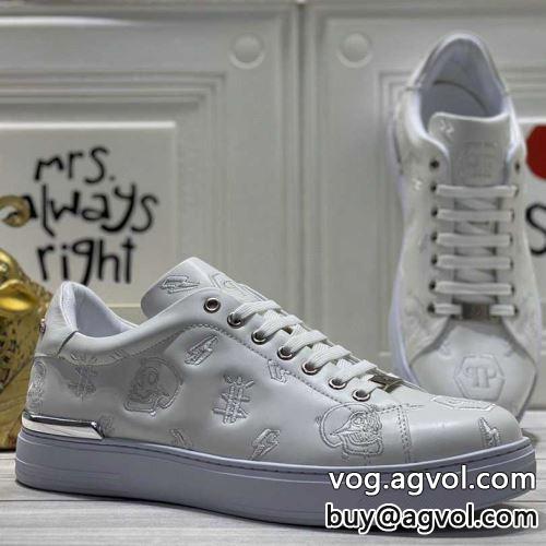 絶大な人気を誇る おしゃれ 厚底 秋冬 2022新作 フラットシューズ スニーカー PHILIPP PLEIN フィリッププレインコピー ブランド 2色可選