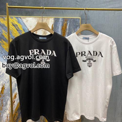  PRADAコピー 使い勝手抜群 プラダコピー  カッコいい印象を付ける 2022 半袖Tシャツ 2色可選  