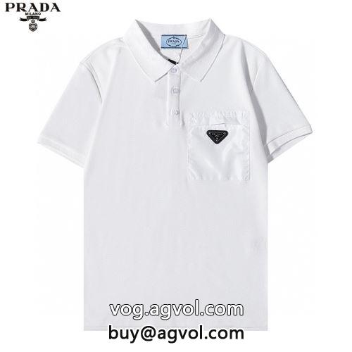 半袖Tシャツ 2色可選 首胸ロゴ プラダコピー PRADAコピー 存在感◎ 2022-1