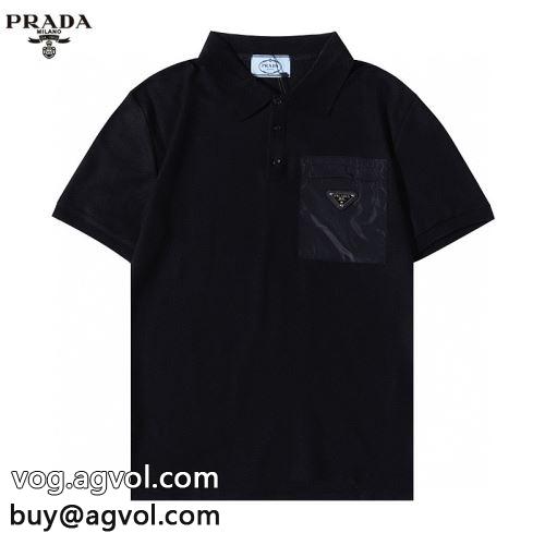 半袖Tシャツ 2色可選 首胸ロゴ プラダコピー PRADAコピー 存在感◎ 2022-2