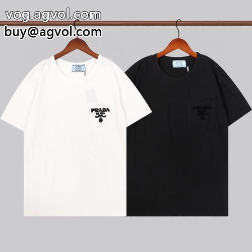  2022 数に限りがある  2色可選  PRADAコピー 自然な肌触り  プラダコピー 半袖Tシャツ   