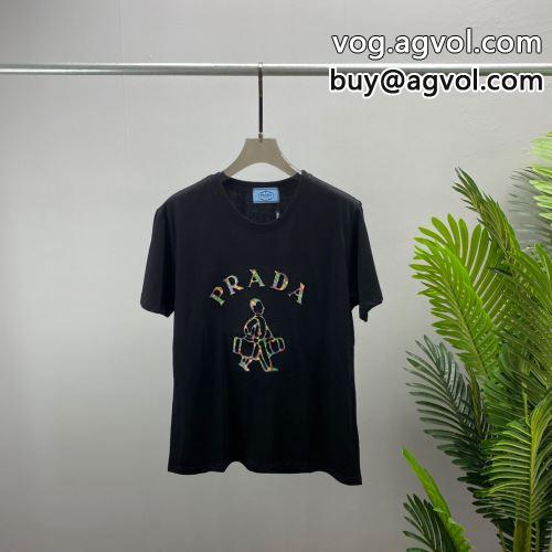 2022 2色可選 プラダコピー カジュアル PRADAコピー 存在感◎ 半袖Tシャツ-2