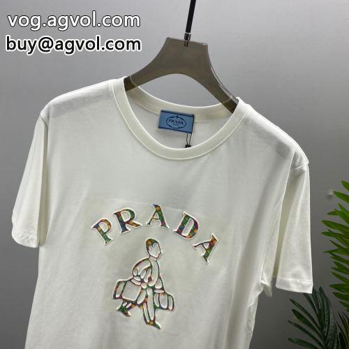 2022 2色可選 プラダコピー カジュアル PRADAコピー 存在感◎ 半袖Tシャツ-6